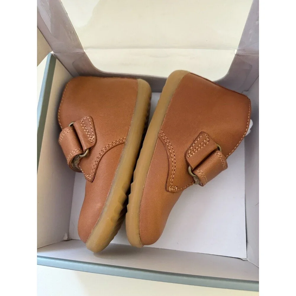 Bobux Step Up Desert Boots Caramel Brown Leather Toddler US 5T New in Box